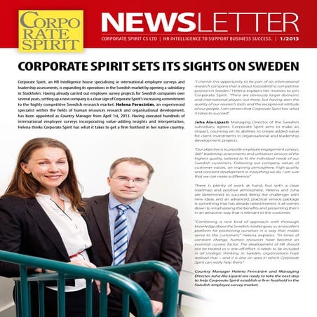 Corporate Spirit Newsletter 01/2013