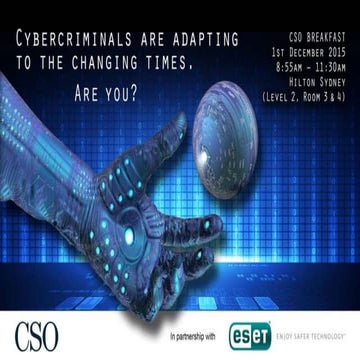 CSO Breakfast in Partnership with ESET 1st Dec - Juraj Malcho Presentation
