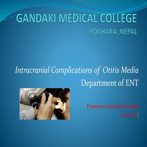 Otitis media intracranial complications