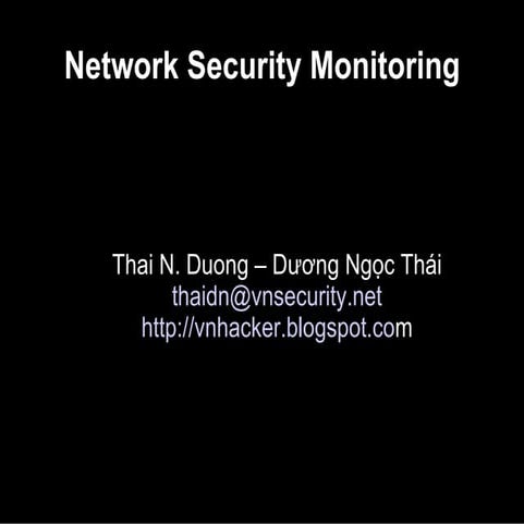 Network Security Monitoring or How to mitigate a DDoS attack in 20'