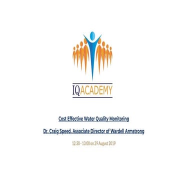 IQ Academy Lunch & Learn Webinar | Cost Effective Water Quality Monitoring wi...
