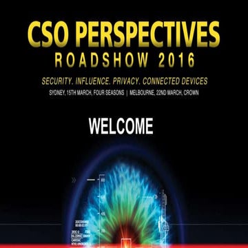 Robert Lentz - CSO Perspectives Roadshow 2016