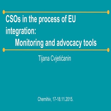 CSOs in the process of eu integration 