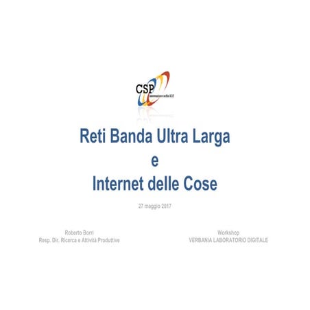 Reti Banda Ultra Larga e Internet delle cose 