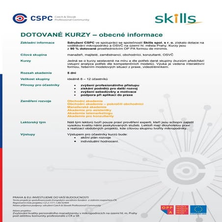 Cspc skills kurzy aktualne 10'10