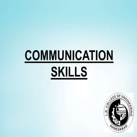 COMMUNICATION SKILLS presentation