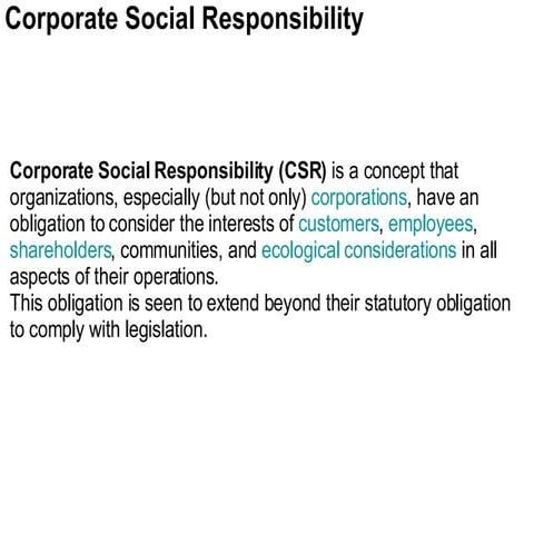 Corporate social responsibilty