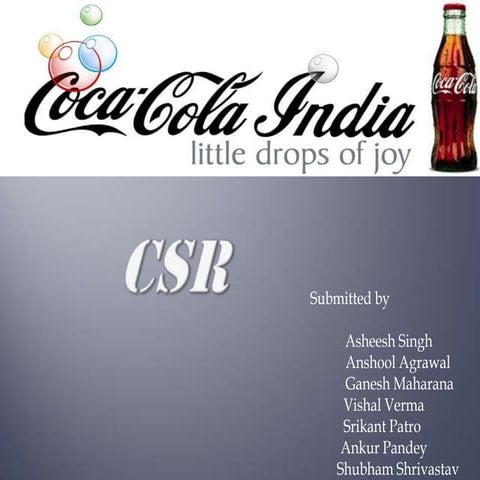 CSR Activity By Coca Cola