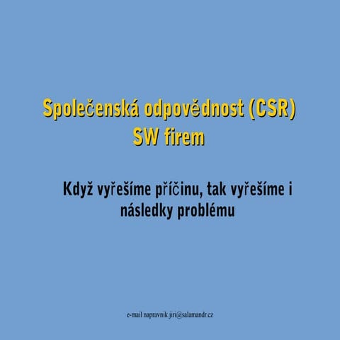 Společenská odpovědnost SW firem