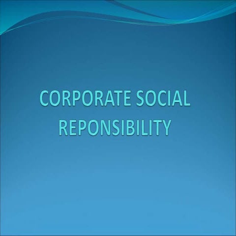 CORPORATE SOCIAL RESPONSIBILITY