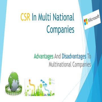 Corporate social responsibility in multi national companies(CSR)