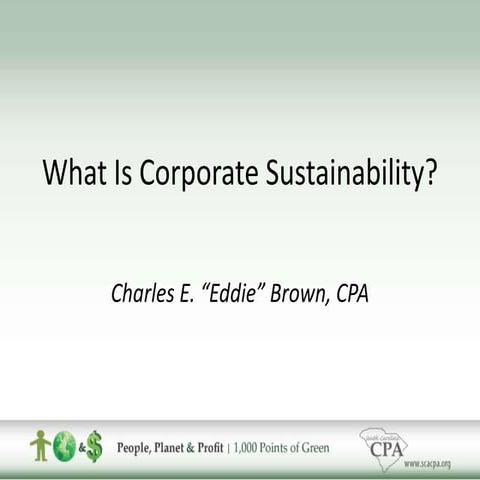 Corporate Sustainability Overview + What SCACPA is Doing