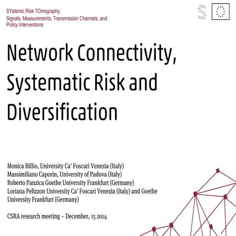 Network Connectivity and Systematic Risk - Monica Billio. December, 15 2014
