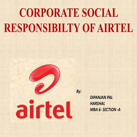 Corporate Social Responsibilities of Airtel
