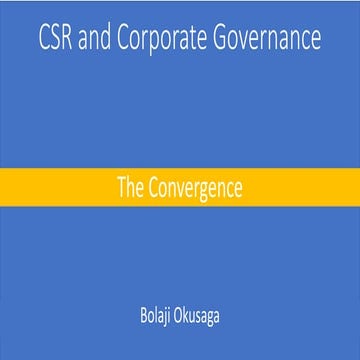 CSR and Corporate Governance