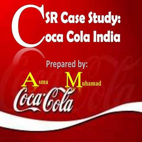 Corporate Social Responsibility Case Study: Coca Cola India