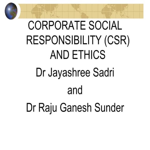 Csr & ethics