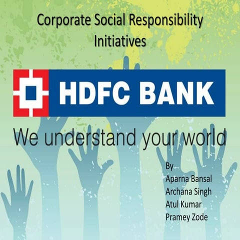 Corporate Social Responsibility Initiatives by HDFC Bank and HDFC Life 