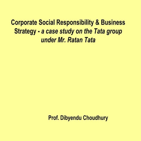 Csr fpr tata group