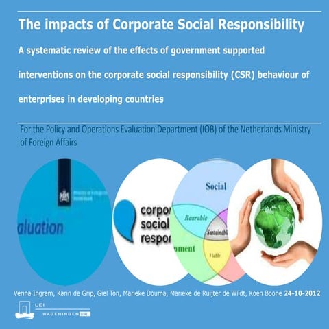 The role of government in corporate social responsibility acitons by enterpri...