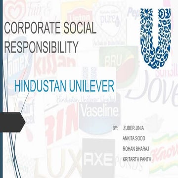 Corporate Social Responsibility (CSR) at Hindustan Unilever (HUL)