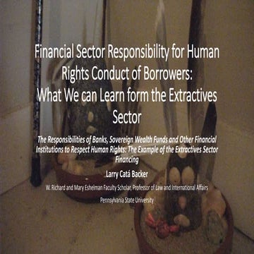 Financial Sector Responsibility for Human Rights Conduct of Borrowers: What W...