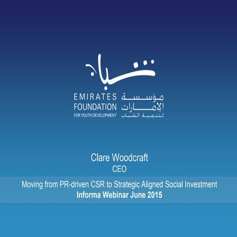 Moving From PR Driven CSR To Strategic Aligned Social Investment - Webinar