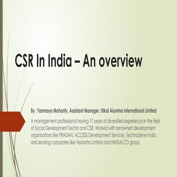 CSR preview of India a prospective for students
