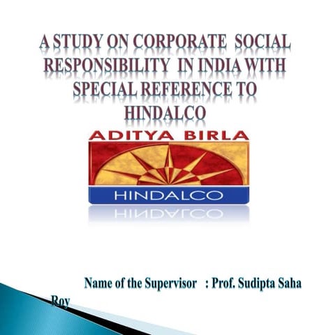Csr in india ,a case study on hindalco