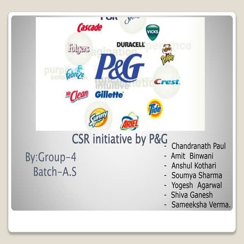 CSR initiative by P&G