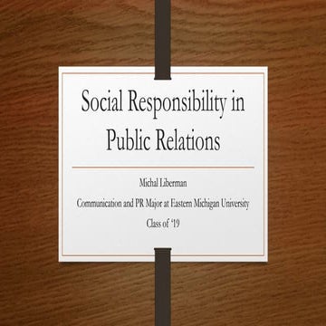 Social Responsibility in Public Relations