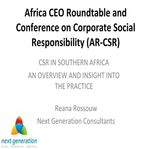 CSR in Southern Africa