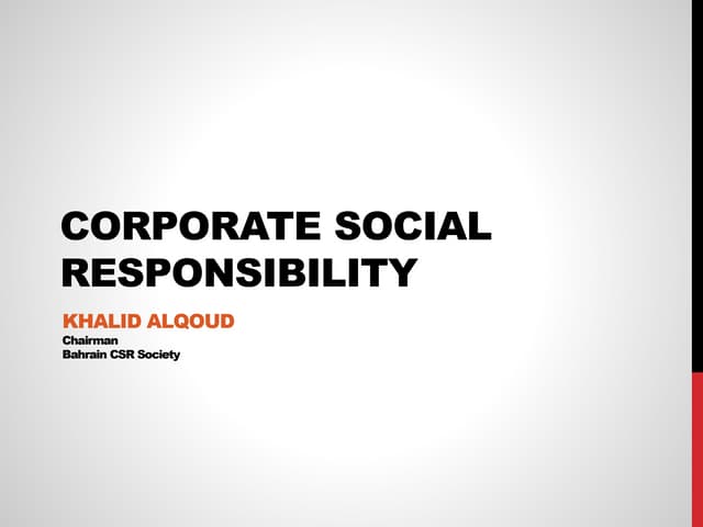 Khalid Alqoud - Corporate Social Responsibility