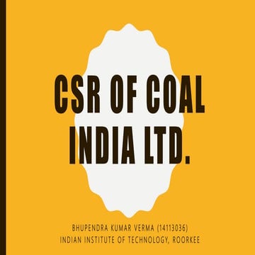 CSR of Coal India Limited