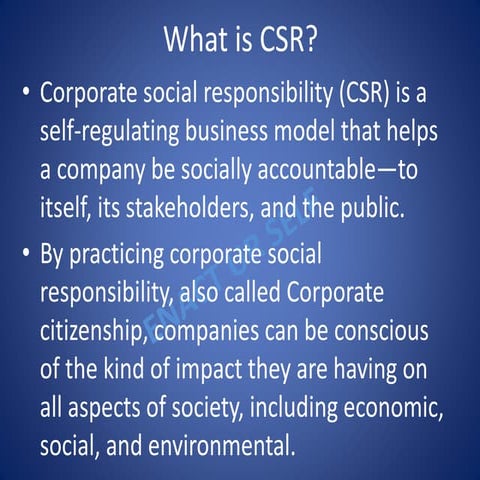 CORPORATE SOCIAL RESPONSIBILITY