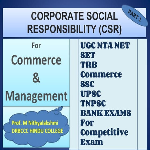 CORPORATE SOCIAL RESPONSIBILITY