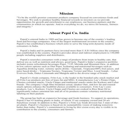 Csr pepsi co india