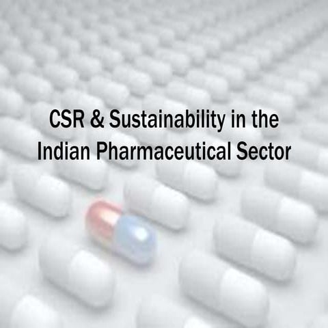 CSR & Sustainability in the Indian Pharmaceutical Sector - Focus on GSK