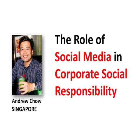 The Role of Social Media in Corporate Social Responsibility