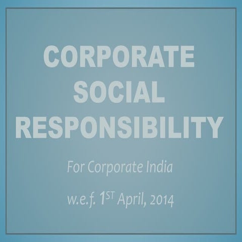 COMPANY ( CORPORATE SOCIAL RESPONSIBILITY POLICY ) RULES 2014