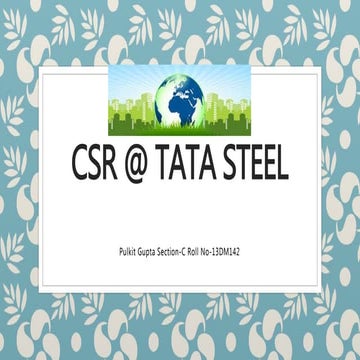 Csr @ tata steel