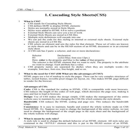 Cascading Style Sheets | PDF