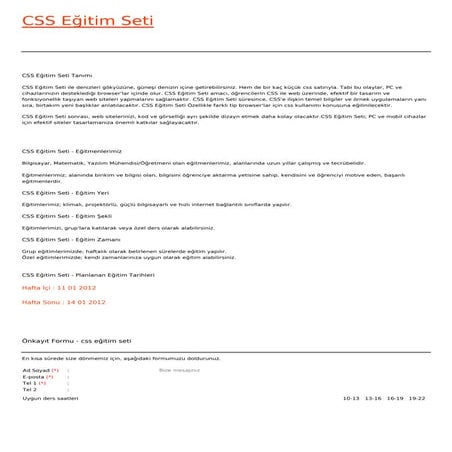 Css egitim-seti