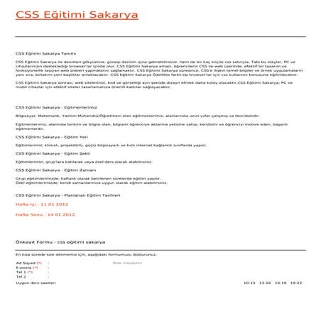 Css egitimi-sakarya