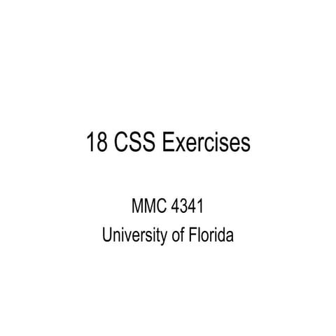 CSS Exercise 1: 18 Examples | PPT