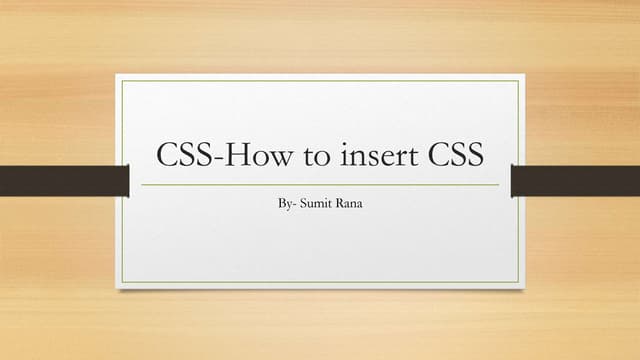 Css how to insert css