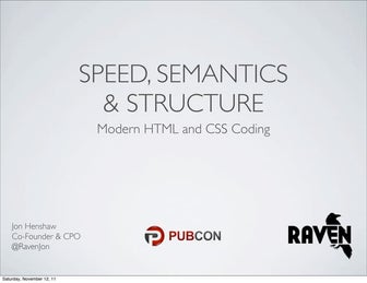 Modern HTML & CSS Coding: Speed, Semantics & Structure