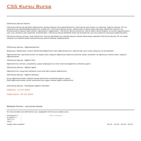 Css kursu-bursa