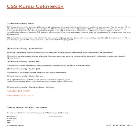 Css kursu-cekmekoy