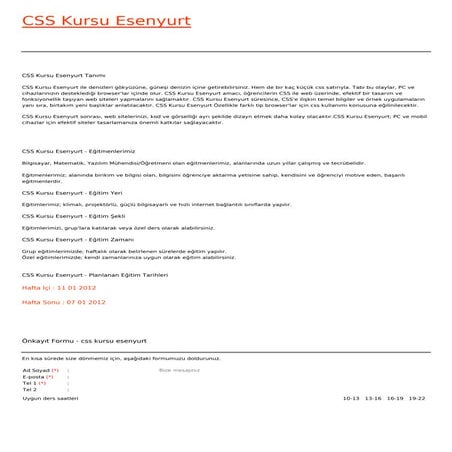 Css kursu-esenyurt